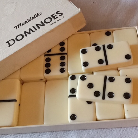 Vintage 50s marblelike dominoes game - Picture 4 of 4
